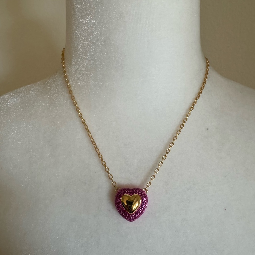 Kurt Geiger Pavé Crystal Heart Necklace